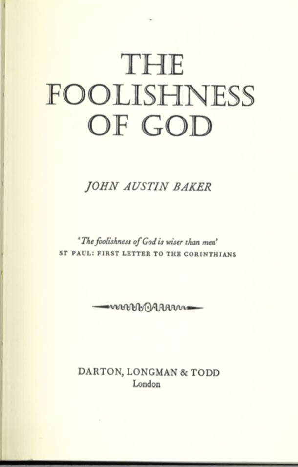 The Foolishness of God